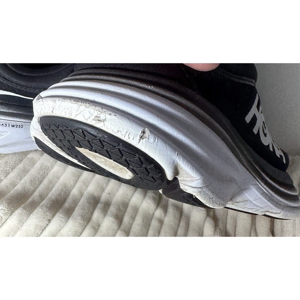 Hoka Bondi 8 Running Shoes Women's 7B Black White Maximalist Cushion *READ* - Picture 7 of 10
